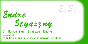 endre styaszny business card